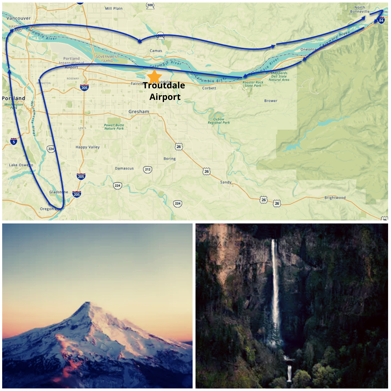 Scenic Plane Tour Portland, Downtown and Columbia River Gorge