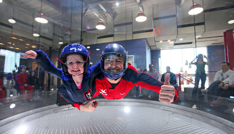 iFly fly indoor skydiving vertical wind tunnel sky dive near me all ages sky diving