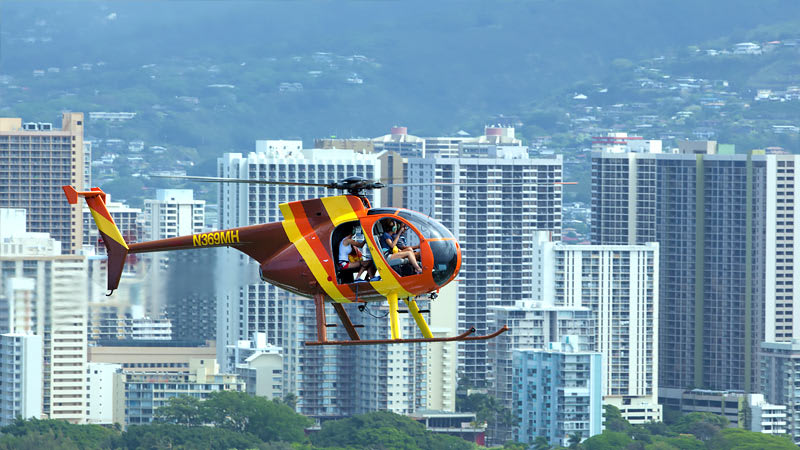 Helicopter Tours Oahu honolulu city skyline ride