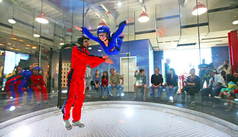 Indoor Skydiving Baltimore Instructor & Child