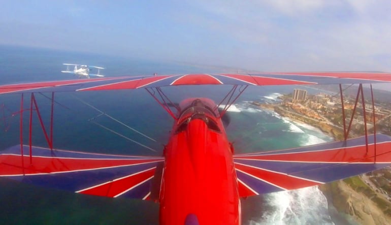 Biplane Formation Flight - San Diego Beach Run (Two Planes!)  Views