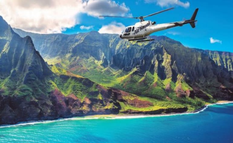 Kauai Helicopter tour Na Pali Coast ride jurassic park flight