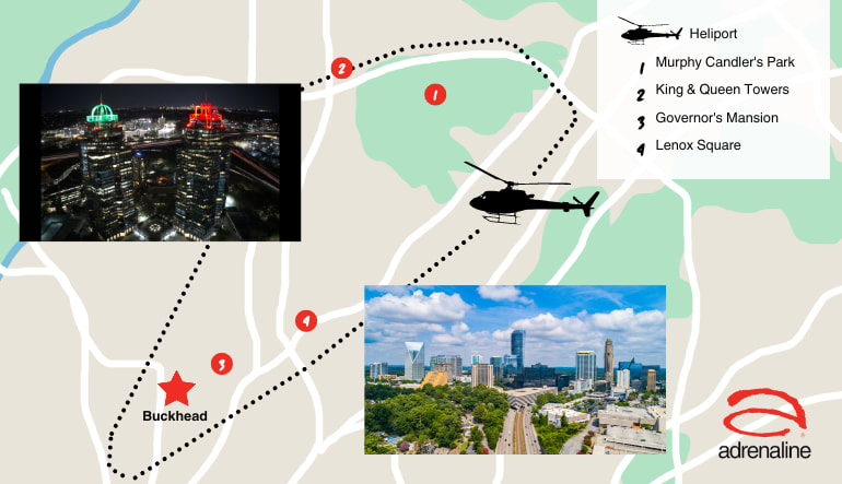 Flight Map ATL Atlanta helicopter ride buckhead