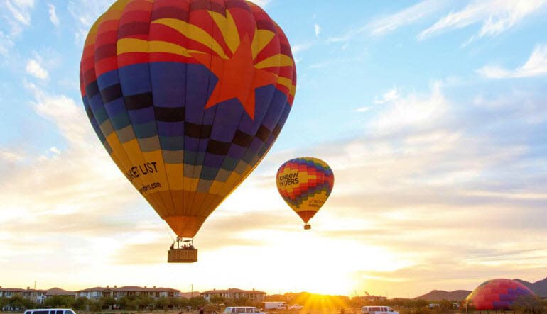 Hot Air Balloon Ride Phoenix Sunrise Sonoran Desert