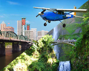 Scenic Plane Tour Portland, Downtown and Columbia River Gorge - 1 Hour 30 Minutes (Three People Fly for the Price of One!)